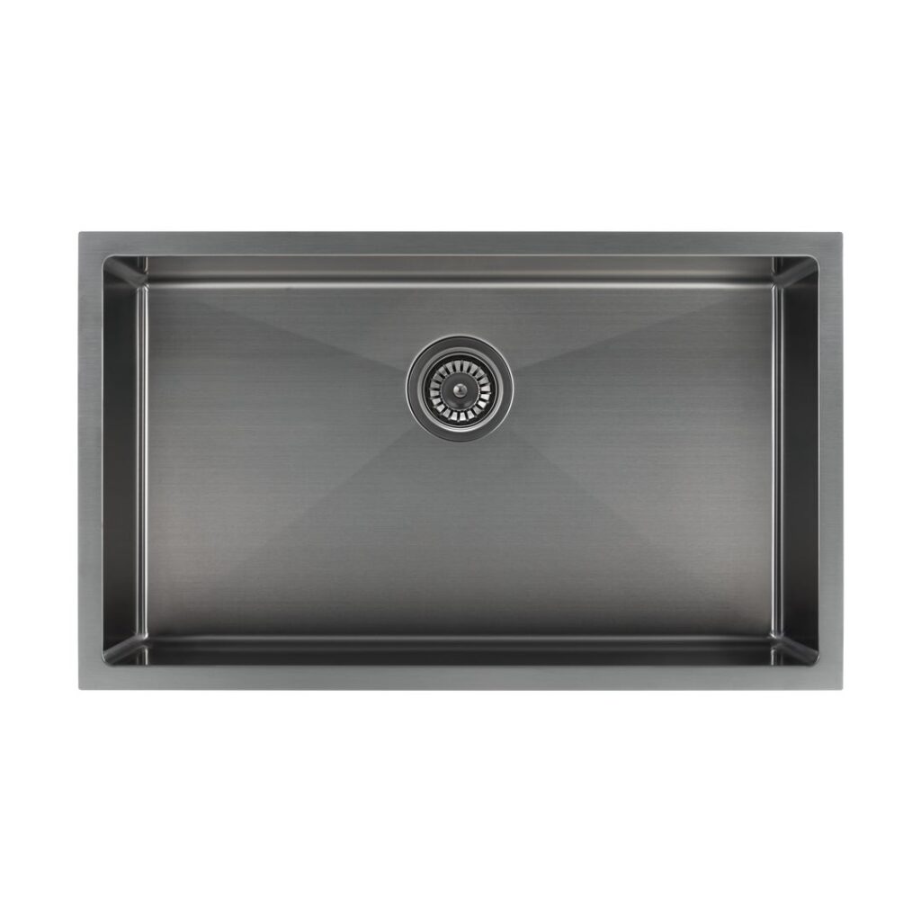 Vari - Single Sink 750mm - Brushed Gunmetal w Rack
