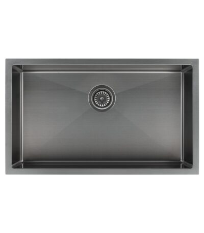 Vari - Single Sink 750mm - Brushed Gunmetal w Rack