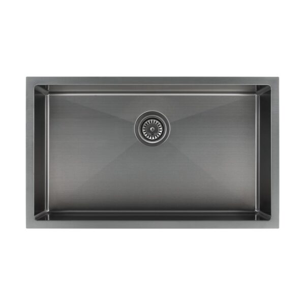 Vari - Single Sink 750mm - Brushed Gunmetal w Rack