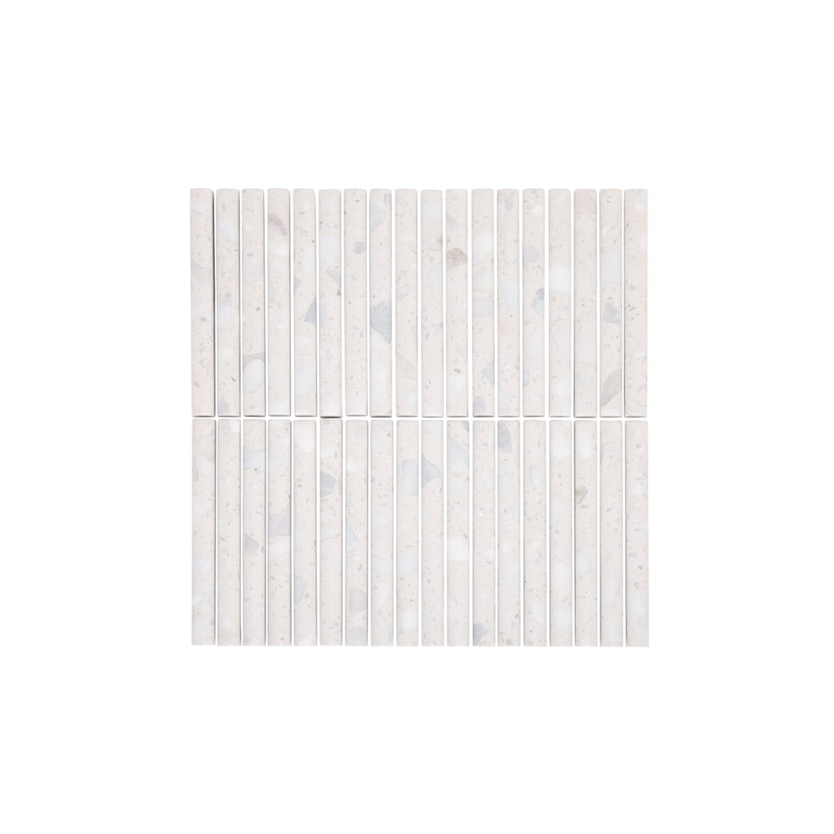 Verona Terrazzo Rounded Finger Mosaic Tile - White