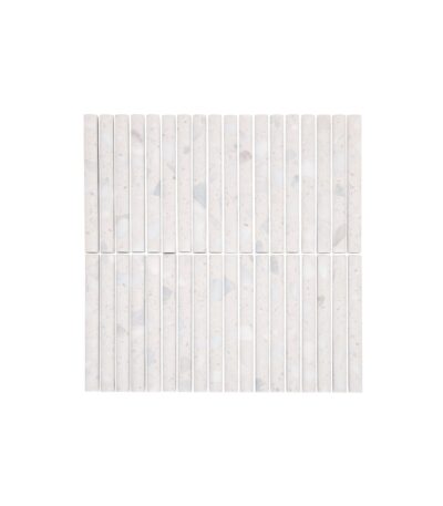 Verona Terrazzo Rounded Finger Mosaic Tile - White