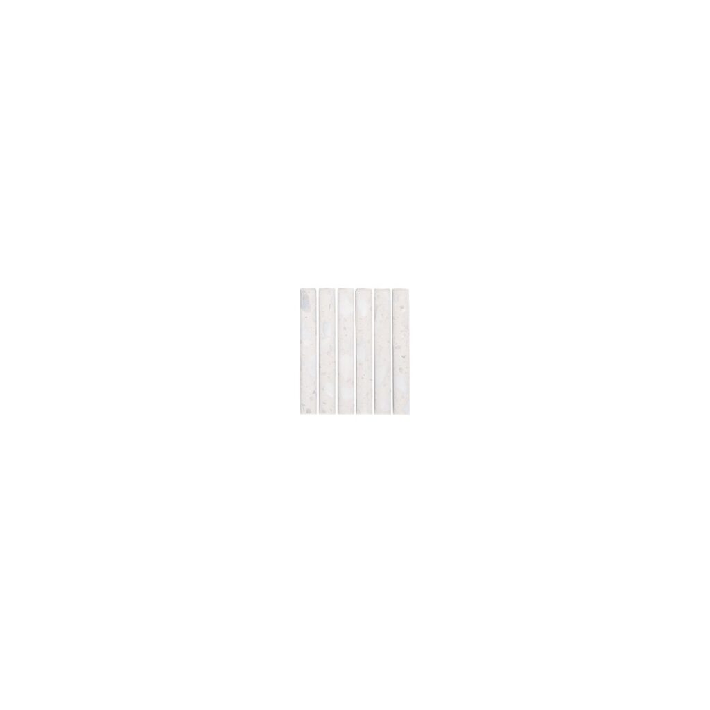 Verona Terrazzo Rounded Finger Mosaic - White (Sample) | 100 x 100