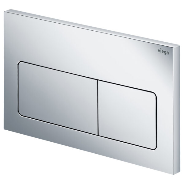Viega Visign Life5 Soft Rectangular Button Flush Plate, Chrome