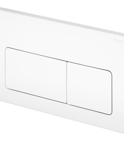 Viega Visign Life5 Soft Rectangular Button Flush Plate, Gloss White