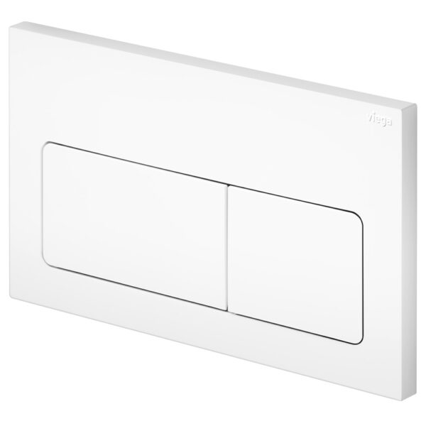 Viega Visign Life5 Soft Rectangular Button Flush Plate, Gloss White