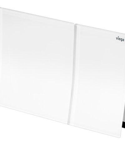 Viega Visign More 200 Angled Flush Plate, White Glass
