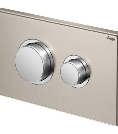 Viega Visign Public 11 Raised Button Flush Plate, Stainless Steel