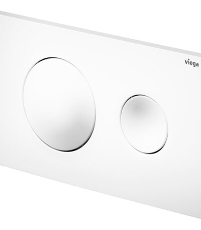 Viega Visign Style20 Round Button Flush Plate, Gloss White