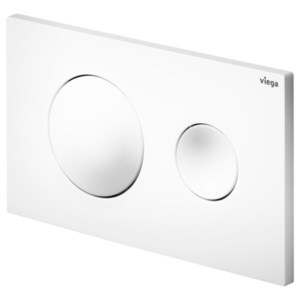 Viega Visign Style20 Round Button Flush Plate, Gloss White