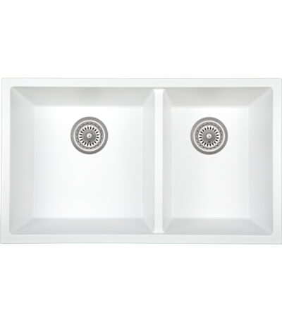 Vienna Double Sink 760mm - White Granite