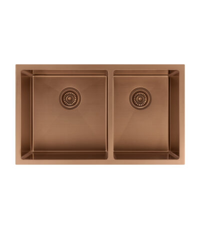 Vita Double Kitchen Sink 760mm – Brushed Copper
