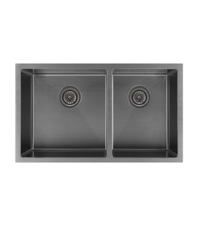 Vita Double Kitchen Sink 760mm - Brushed Gunmetal