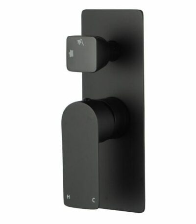 VOG Solid Brass Black Bath/Shower Wall Mixer with Diverter Wall Mounted | OX0165.ST