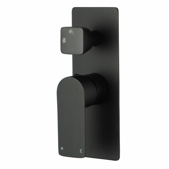 VOG Solid Brass Black Bath/Shower Wall Mixer with Diverter Wall Mounted | OX0165.ST