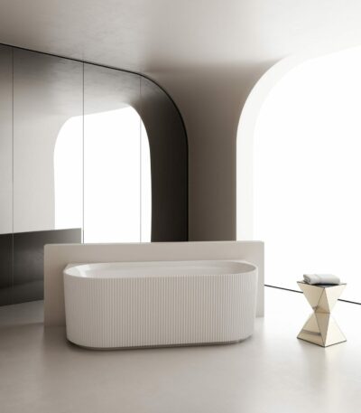 Wave Back To Wall Bathtub - White - 1700mm | WAV-1700-GW / BGV1500GW