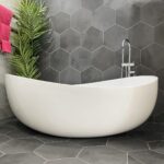 Wave Oval Wide Freestanding Bathtub - Gloss White - No Overflow - 1800mm | SB821-1800GW