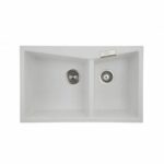 White Carysil CGDB 3220 Double Bowl Stone Kitchen Sink - 800x500mm | TWM-3220W