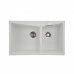 White Carysil CGDB 3220 Double Bowl Stone Kitchen Sink - 800x500mm | TWM-3220W