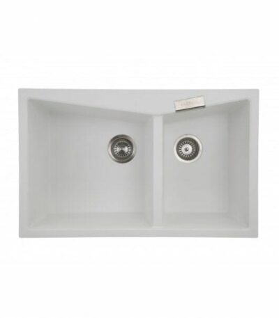 White Carysil CGDB 3220 Double Bowl Stone Kitchen Sink - 800x500mm | TWM-3220W