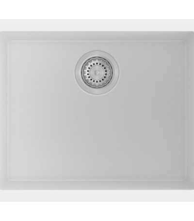 White Carysil Enigma N100S Granite Single Bowl Stone Kitchen Sink - 530x460x200mm | TWM-EN100SW