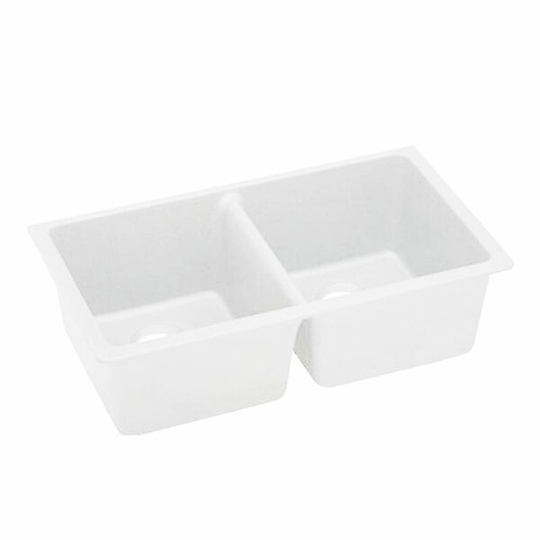 White Kitchen Sink Granite Stone Under Mount Double Bowls - 838x476x241mm | WH8347.KS