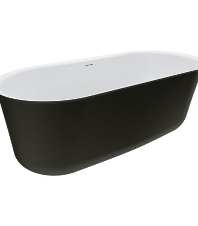 Windsor Freestanding Acrylic Bath with Overflow, 1700mm, Matte Black