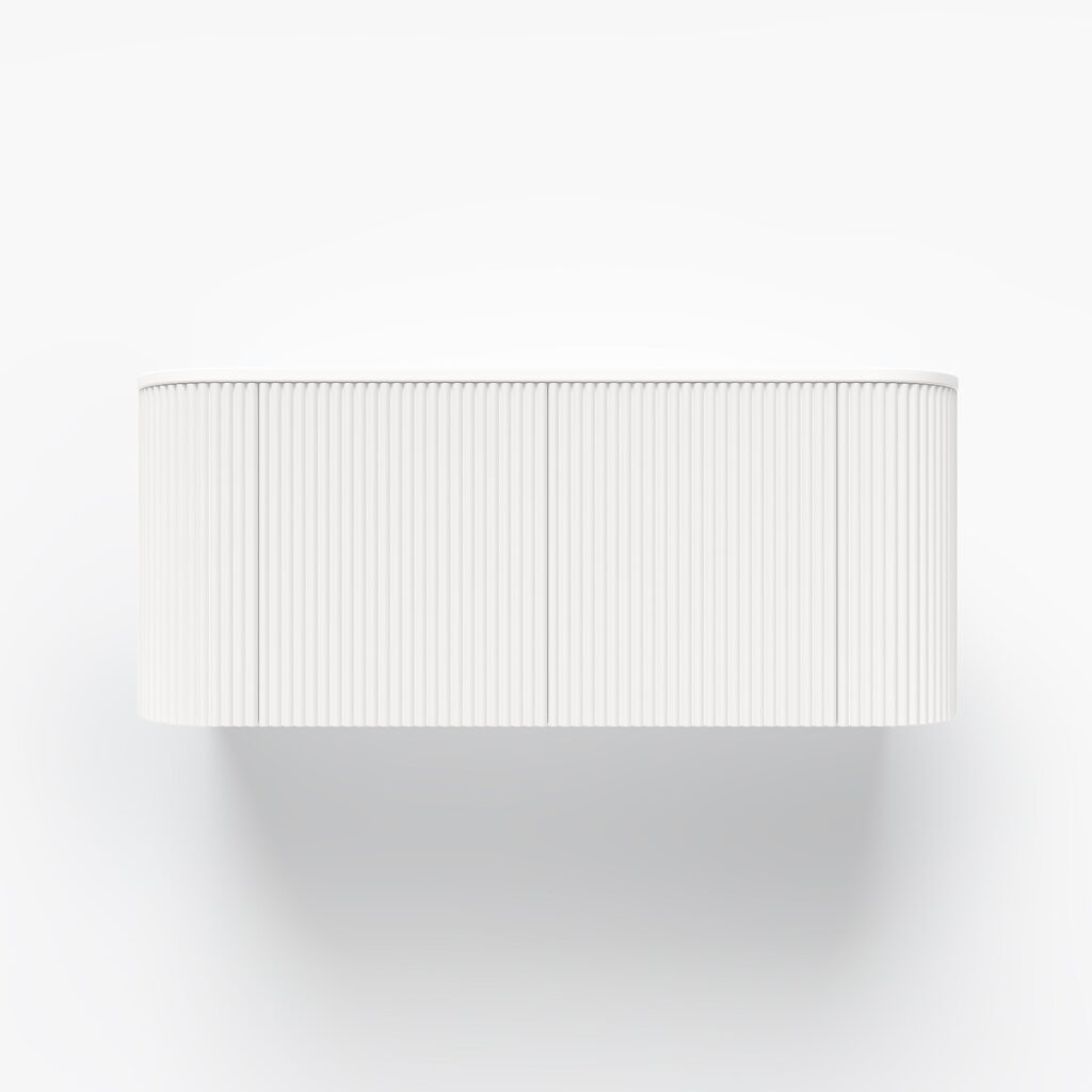Zahara Curved Fluted Vanity 1164mm - White