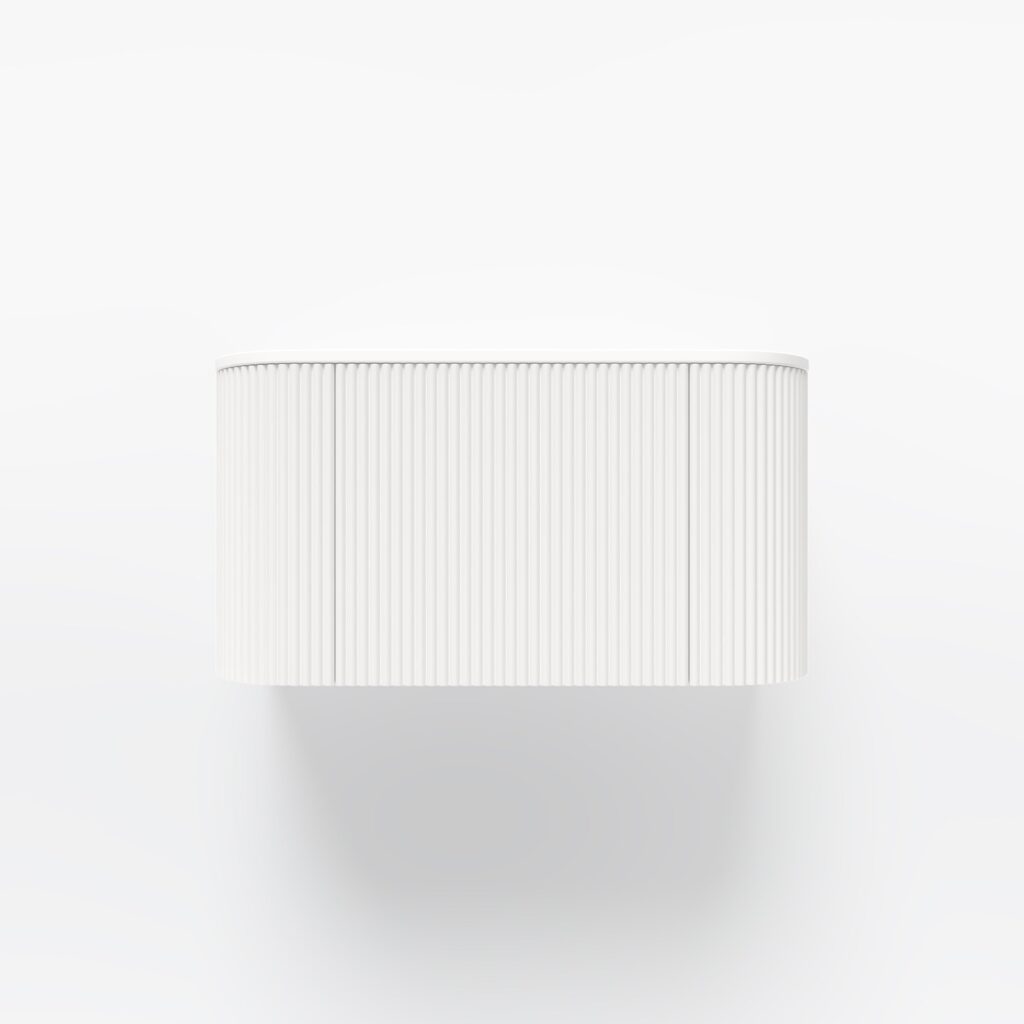 Zahara Curved Fluted Vanity 900mm - White