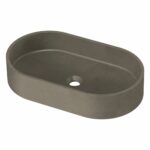 Zale Concrete Oval Basin Grey 600 x 350 x 120 NTH - Dark Grey | HTI-22-504