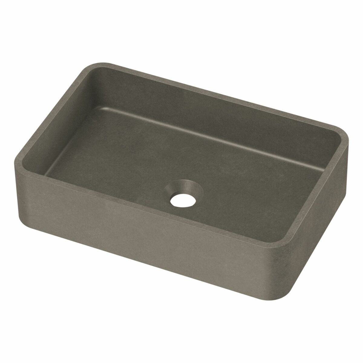 Zale Concrete Rectangle Basin Grey 500 x 350 x 120 NTH - Dark Grey | HTI-22-503