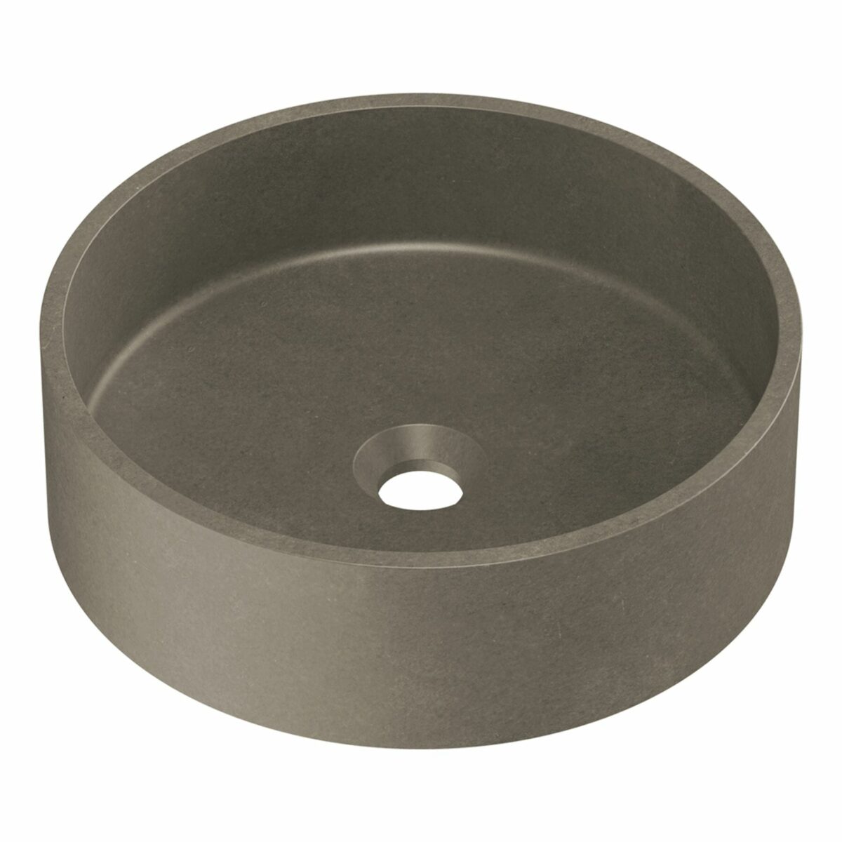 Zale Concrete Round Basin Grey 390 x 120 NTH - Dark Grey | HTI-22-501