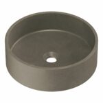 Zale Concrete Round Basin Grey 390 x 120 NTH - Dark Grey | HTI-22-501