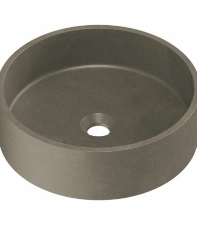 Zale Concrete Round Basin Grey 390 x 120 NTH - Dark Grey | HTI-22-501