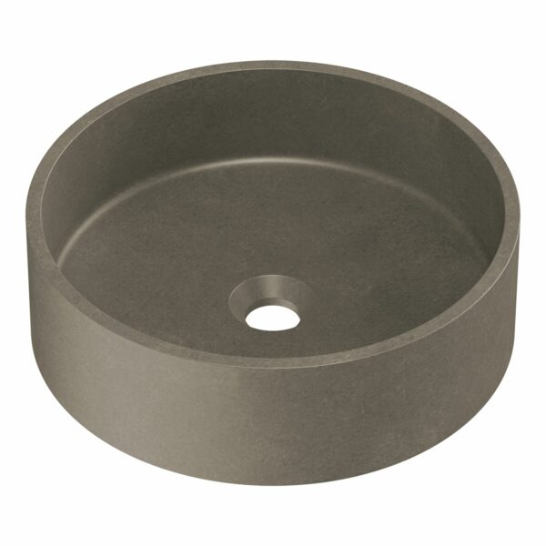 Zale Concrete Round Basin Grey 390 x 120 NTH - Dark Grey | HTI-22-501