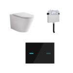 Zero-Venus Touchless Concealed Cistern & Venus Pan With Touchless Glass BLACK Sensor Button