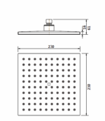 Square Shower Head 230mm - Image 2