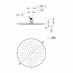 Brass Round Shower Head 300mm - Image 11