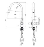 Bordeaux Pull-Out Kitchen Mixer - Image 2