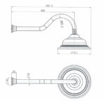 Bordeaux Shower Arm With Shower Head - Image 2