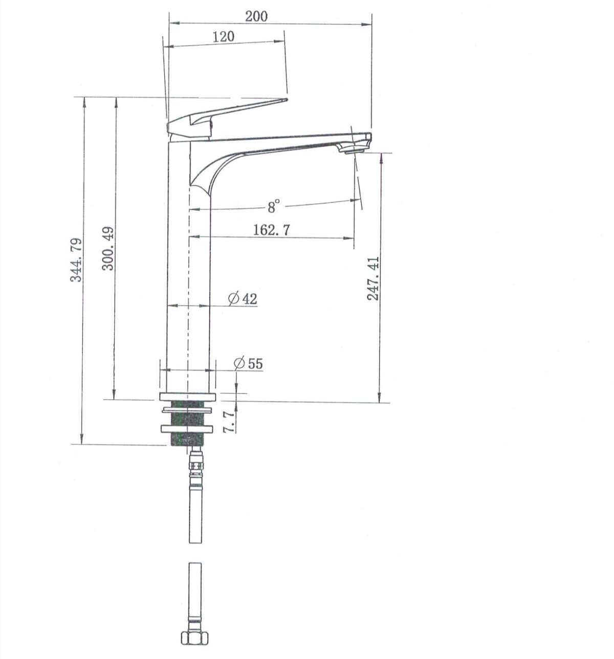 Cascade High Rise Basin Mixer - Image 4