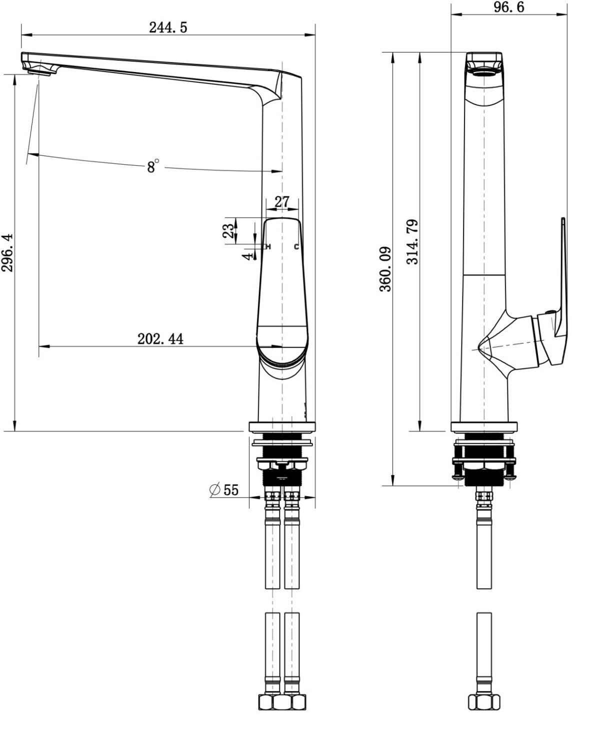 Cascade Kitchen Mixer - Image 4