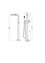 Chao Freestanding Bath Mixer With Hand Shower - Image 4