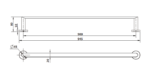 Eva Single Towel Rail 900mm - Image 3