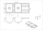 Ria Double Bowl Granite Sink with Drainer 25L+25L - Image 3