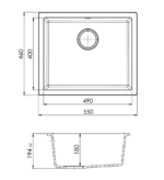 Como Single Bowl Granite Sink 28L - Image 3