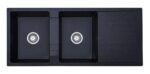 Ria Double Bowl Granite Sink with Drainer 25L+25L