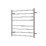 Mirage 8 Bar Wide Heated Towel Rail - Image 6