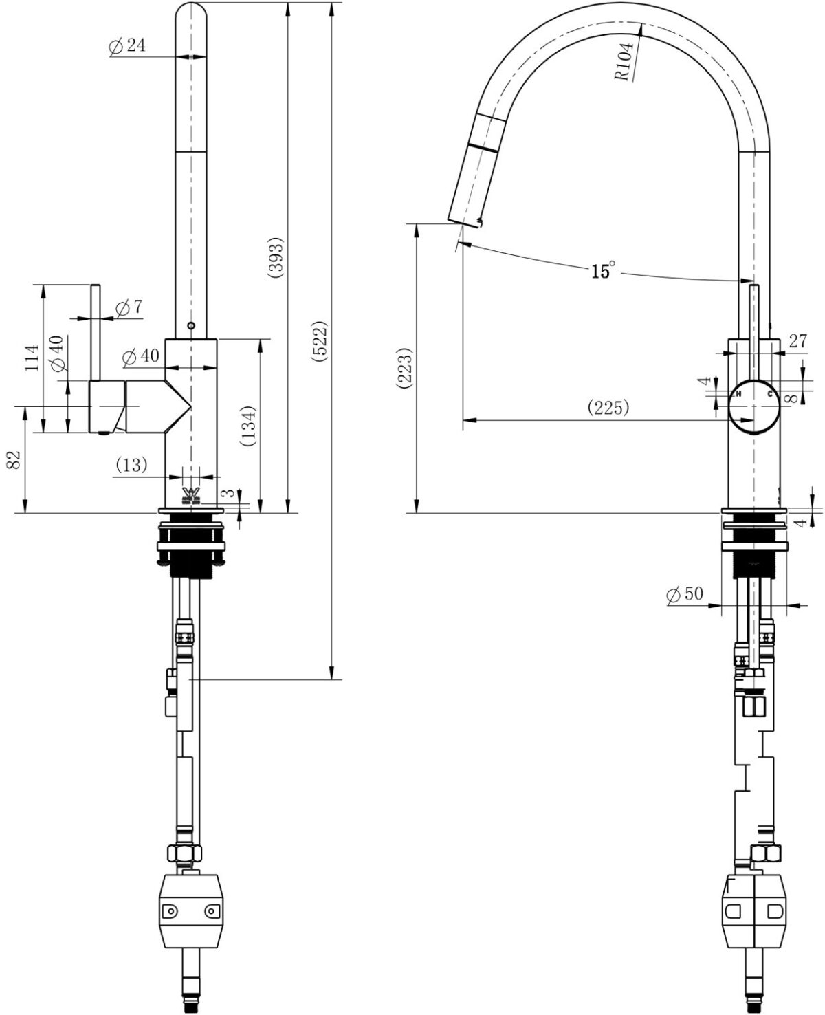 Star Mini Pull-Out Kitchen Mixer - Image 12
