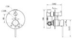 Star Mini Shower Diverter Mixer With Knurled Handle - Image 6