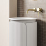 Civaro Floor Standing Matte White Pillar Cabinet - Image 3